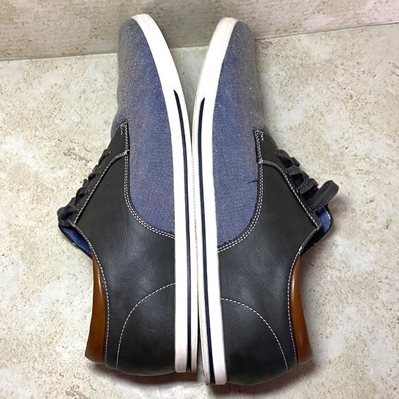 Bruno Marc Mens Gray & Blue Casual Leather Canvas Oxford Shoes Size 12 - Picture 10 of 10